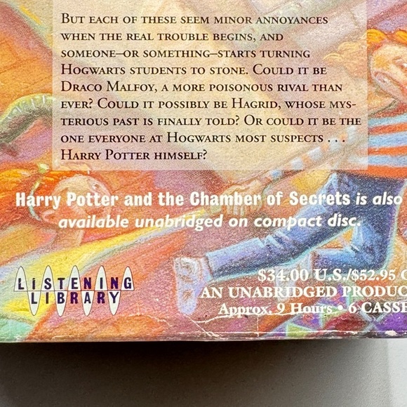 📚 Harry Potter Chamber of Secrets Jim Dale Audiobook 6 Cassette Tapes w/ Box - Picture 11 of 16